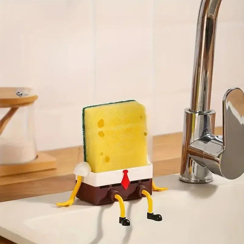 1PC Creative Drainage Rack Home Kitchen Sink Shelf Dishwashing Brush Wipe Sink Wall Mounted Drainage Basket